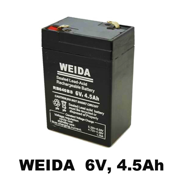 Акумулаторна батерия WEIDA 6V, 4.5Ah RB640BS батерия 6V 4.5Ah Акумулаторна батерия WEIDA 6V, 4.5Ah RB640BS батерия 6V 4.5Ah