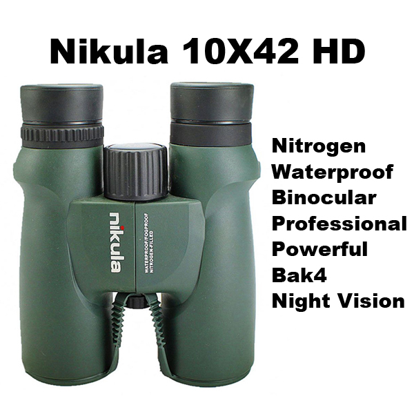 Бинокъл Nikula 10X42 HD Nitrogen Waterproof/Fogproof BAK-4 призма, голям зрителен ъгъл, широко зрително поле с гумирано покрит Бинокъл Nikula 10X42 HD Nitrogen Waterproof/Fogproof BAK-4 призма, голям зрителен ъгъл, широко зрително поле с гумирано покрит