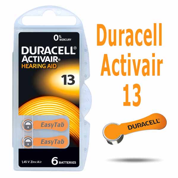 Батерия за слухов апарат DURACELL 13, D13, DA13N6, PR48 1.45V.jpg