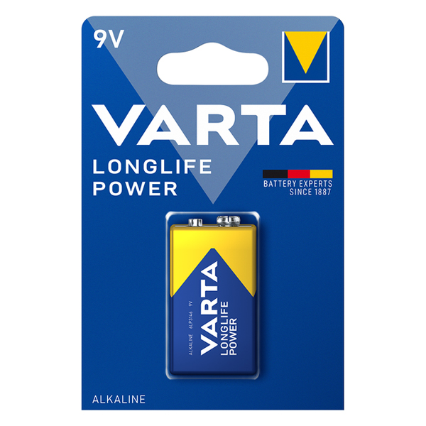 Алкална батерия VARTA LONGLIFE POWER Alkaline 6LR61 9V PP3 580 mAh Алкална батерия VARTA LONGLIFE POWER Alkaline 6LR61 9V PP3 580 mAh