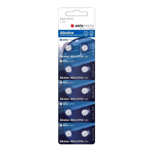 Батерия AGFA PHOTO AG5, 754 , 393 1.5V AGFA PHOTO Alkaline Power AG5, LR754 393 1.5V