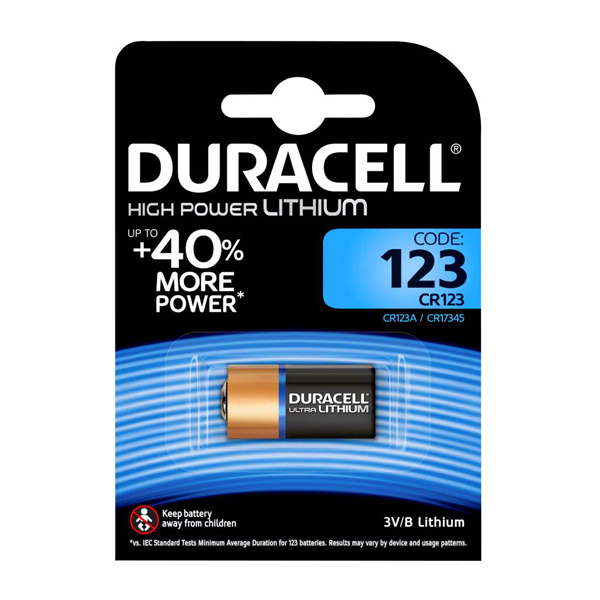 Батерия DURACELL CR123 123 HIGH POWER LITHIUM CR123A, DL123A, 123, EL123, A123 3V Made in USA Литиева батерия Duracell 123 HIG