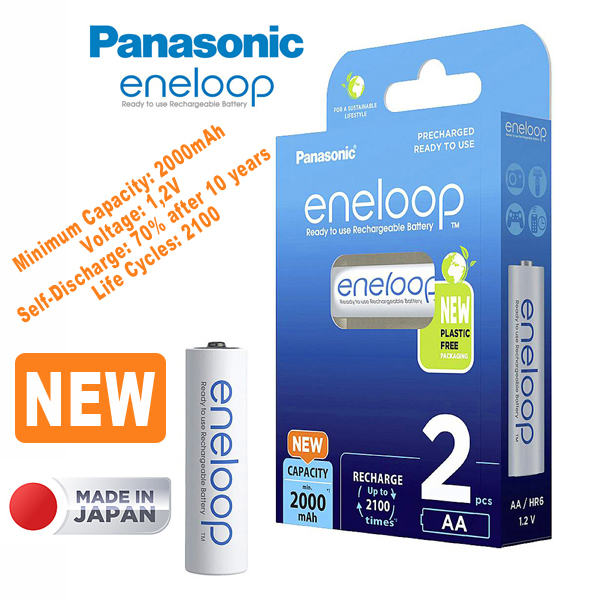 Новите Aкумулаторни Батерии Panasonic Eneloop HR06 AA NiMH 2000 mAh 1.2 V