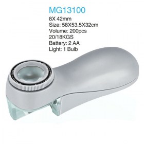 Печатарска лупа със скала, осветление и 8X увеличение MG13100